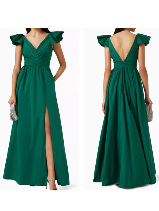 Marchesa Notte Dresses & Skirts - Marchesa Notte Ruffle Taffeta Empire Pleated Ball Gown Green Size 4